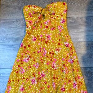 Fall Floral Lulus strapless Dress Small Bow Front